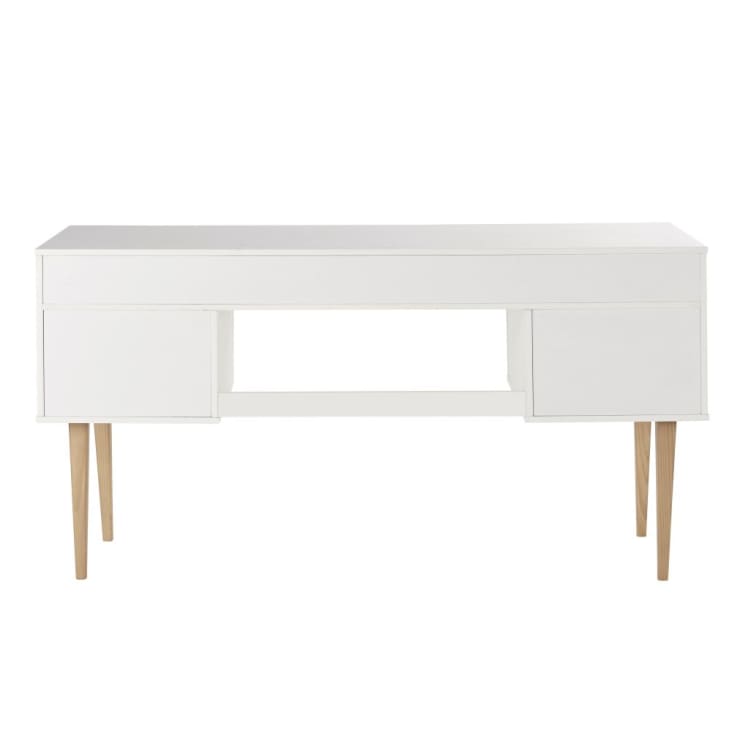 Maisons du Monde Ysee - Escritorio infantil bicolor de 2 puertas y 2 cajones de trenzado de ratán Grandes descuentos