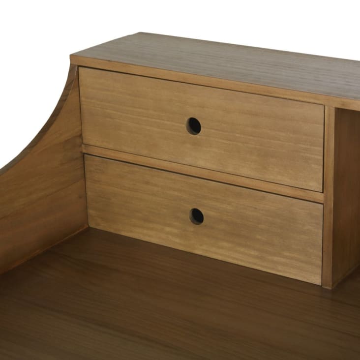Maisons du Monde Kina - Escritorio con 4cajones y 1hueco de madera de pino y metal negro Limitado a 3 días