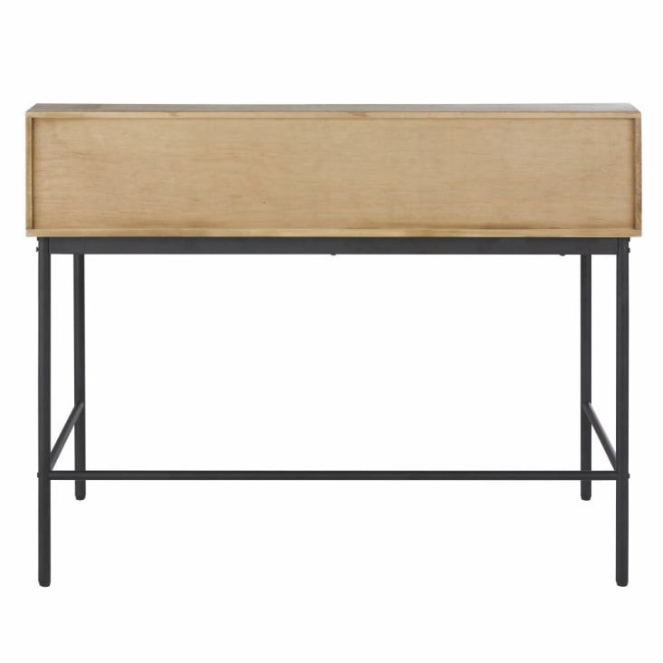 Maisons du Monde Kina - Escritorio con 4cajones y 1hueco de madera de pino y metal negro Limitado a 3 días