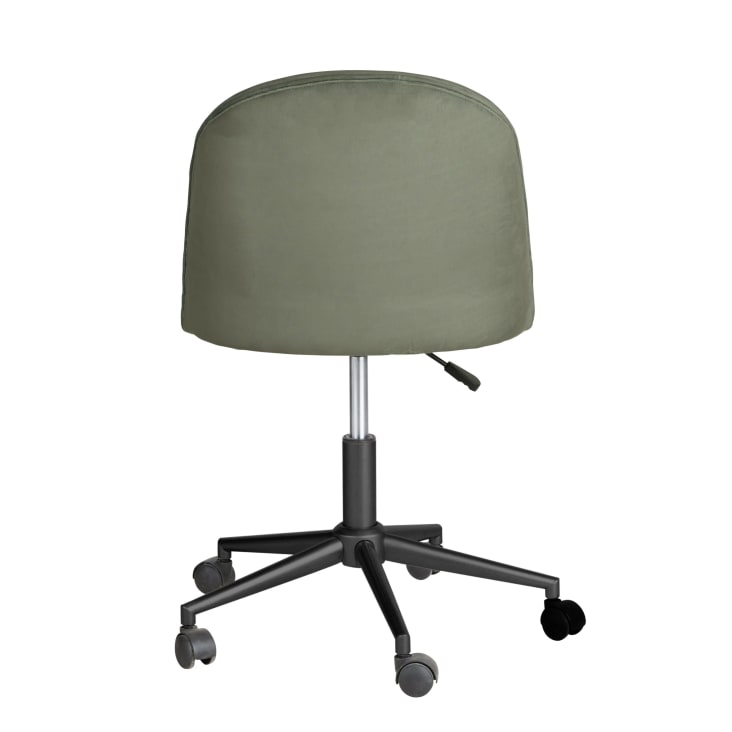 Maisons du Monde Mauricette - Silla de escritorio ajustable en altura de de terciopelo verde con ruedas Oferta exclusiva