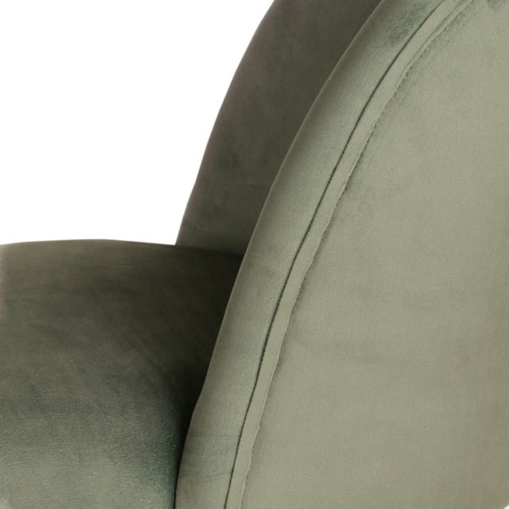 Maisons du Monde Mauricette - Silla de escritorio ajustable en altura de de terciopelo verde con ruedas Oferta exclusiva