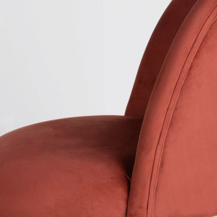 Maisons du Monde Mauricette - Silla de escritorio ajustable en altura de de terciopelo terracota con ruedas Última moda