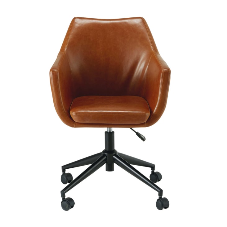 Maisons du Monde Davis - Silla de oficina de textil engomado marrón envejecido Descuento por venta flash