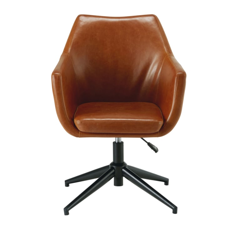 Maisons du Monde Davis - Silla de oficina de textil engomado marrón envejecido Descuento por venta flash