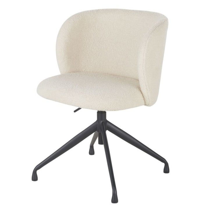 Maisons du Monde Kate - Silla de escritorio giratoria con rizo blanco Ofertas de temporada