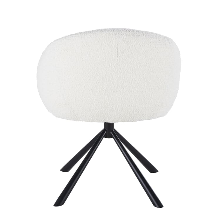 Maisons du Monde Kyss - Sillón de escritorio giratorio de tela en crudo efecto lana rizada y acero negro Ofertas especiales