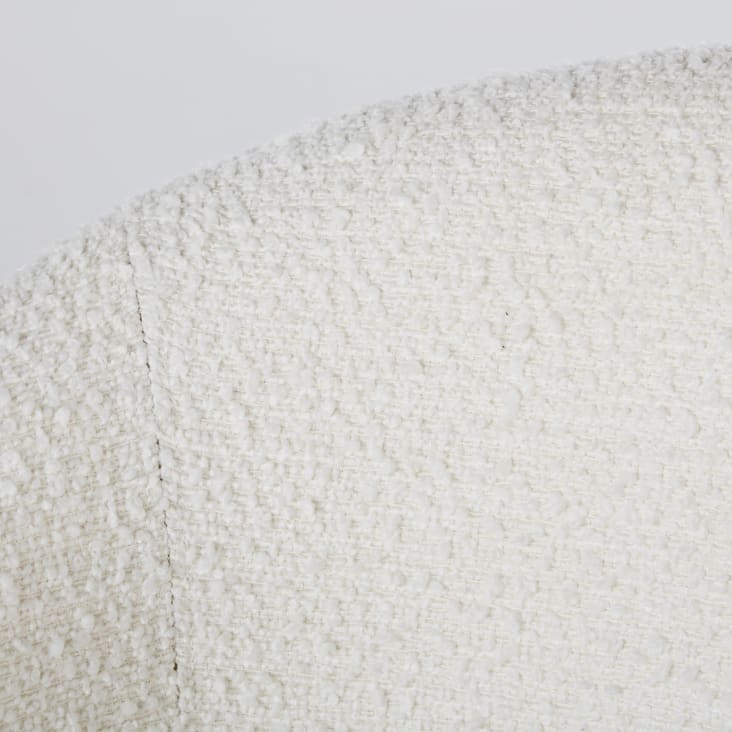 Maisons du Monde Kyss - Sillón de escritorio giratorio de tela en crudo efecto lana rizada y acero negro Ofertas especiales