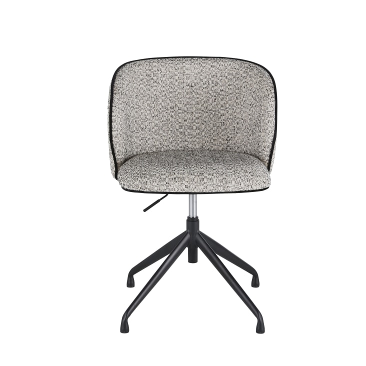 Maisons du Monde Kate - Silla de escritorio giratoria y regulable gris moteado y acero negro Grandes ahorros