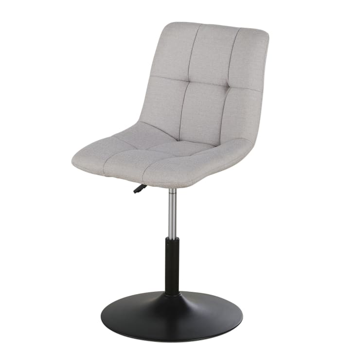 Maisons du Monde Finley - Silla de escritorio giratoria regulable de tela reciclada gris y acero negro