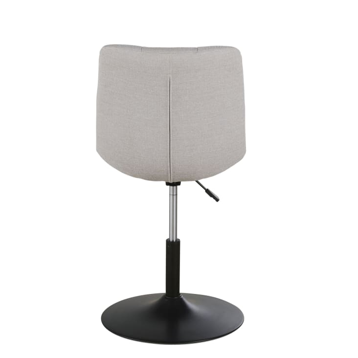 Maisons du Monde Finley - Silla de escritorio giratoria regulable de tela reciclada gris y acero negro Rebajas de fin de temporada