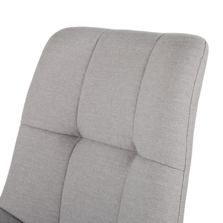 Maisons du Monde Finley - Silla de escritorio giratoria regulable de tela reciclada gris y acero negro Rebajas de fin de temporada