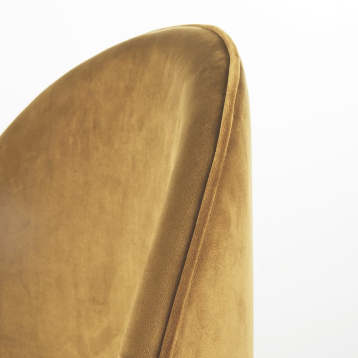 Maisons du Monde Mauricette - Silla de escritorio ajustable en altura de de terciopelo ocre con ruedas En línea