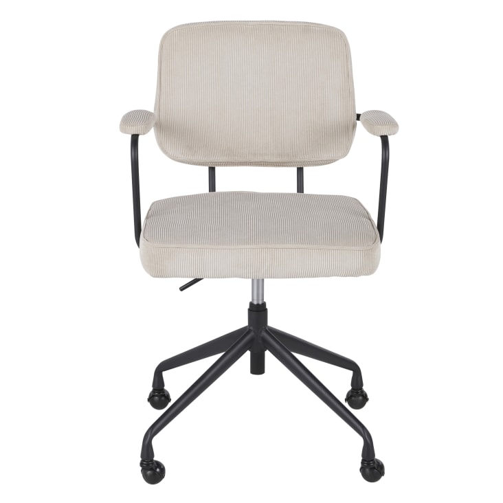 Maisons du Monde Matheo - Silla de oficina de terciopelo beige giratoria Outlet