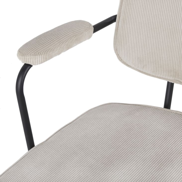 Maisons du Monde Matheo - Silla de oficina de terciopelo beige giratoria Outlet