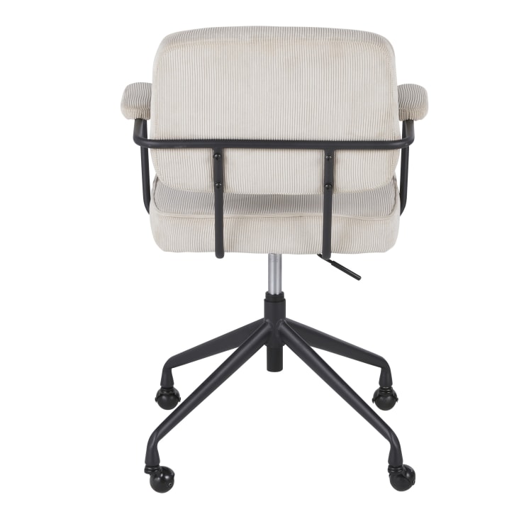 Maisons du Monde Matheo - Silla de oficina de terciopelo beige giratoria Outlet