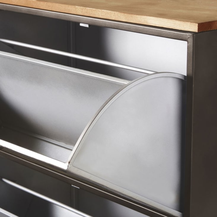 Maisons du Monde Wayne - Mueble zapatero 2 cajones de metal y abeto Rebajas