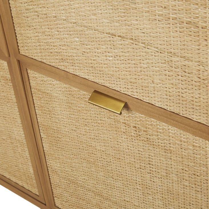 Maisons du Monde Tarifa - Mueble zapatero con 4 puertas de rejilla de mimbre Venta caliente