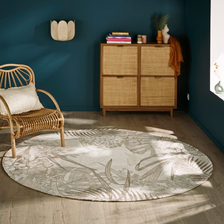 Maisons du Monde Tarifa - Mueble zapatero con 4 puertas de rejilla de mimbre Venta caliente