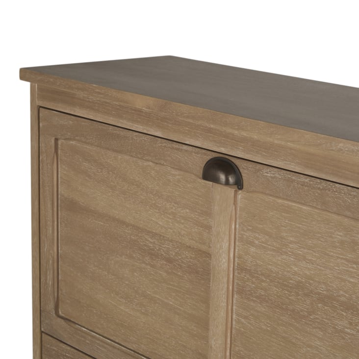 Maisons du Monde Beaumont - Mueble zapatero de 3 puertas con acabado en madera clara Rebajas de fábrica