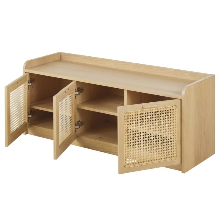 Maisons du Monde Canopy - Banco con 3puertas de rejilla de ratán Ventas relámpago