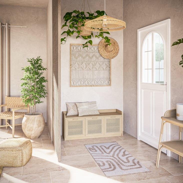Maisons du Monde Canopy - Banco con 3puertas de rejilla de ratán Ventas relámpago
