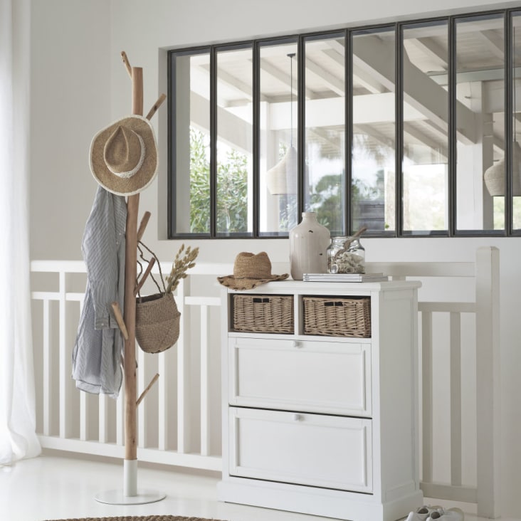 Maisons du Monde Rivage - Perchero tronco de un árbol de eucalipto y metal blanco Descuento