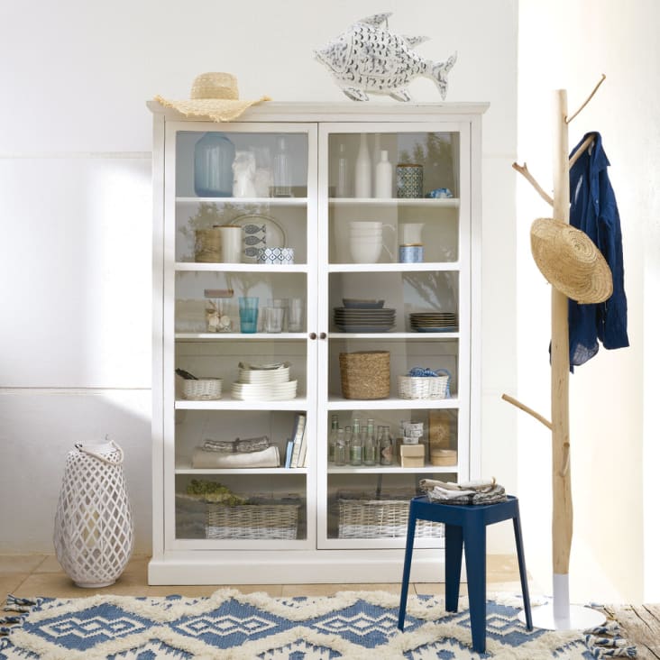 Maisons du Monde Rivage - Perchero tronco de un árbol de eucalipto y metal blanco Descuento
