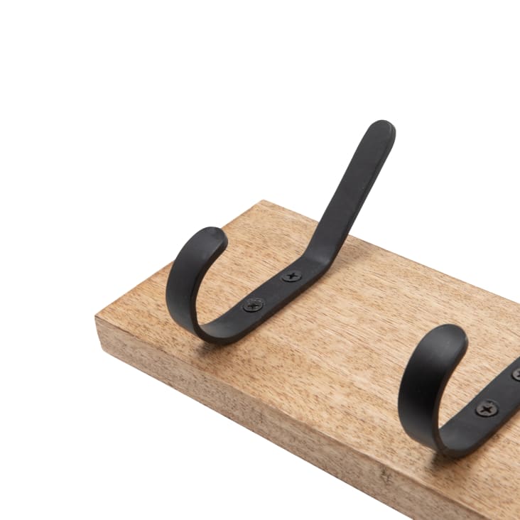 Maisons du Monde BROOKLYN - Perchero con 5 ganchos de madera de mango y metal negro Rebajas top