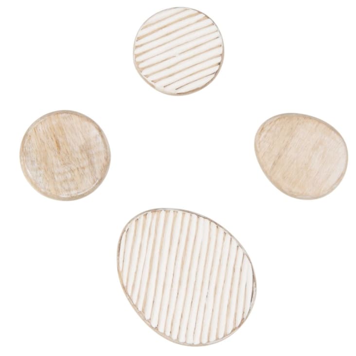 Maisons du Monde FORMENTERA - Percheros blancos y beige (x4)