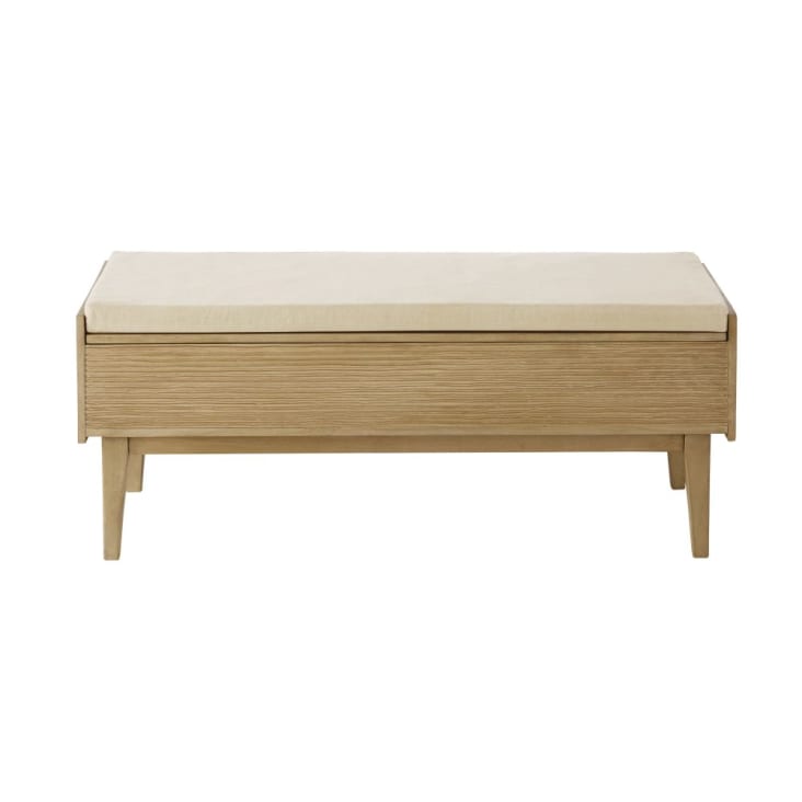 Maisons du Monde Zahra - Banco de entrada con espacio de almacenamiento mango/acacia macizos