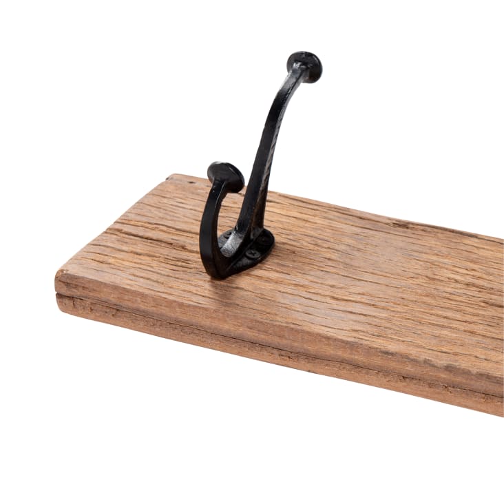 Maisons du Monde LAUZELLE - Perchero con 5 ganchos de madera de sala y metal negro Últimos 2 días