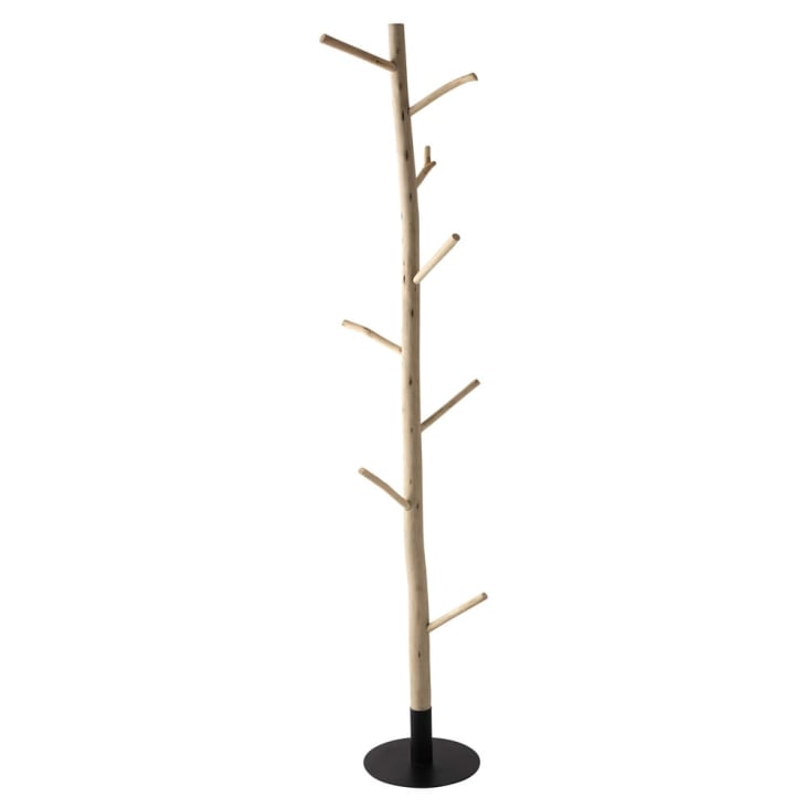 Maisons du Monde Rivage - Perchero tronco de un árbol de eucalipto y metal negro