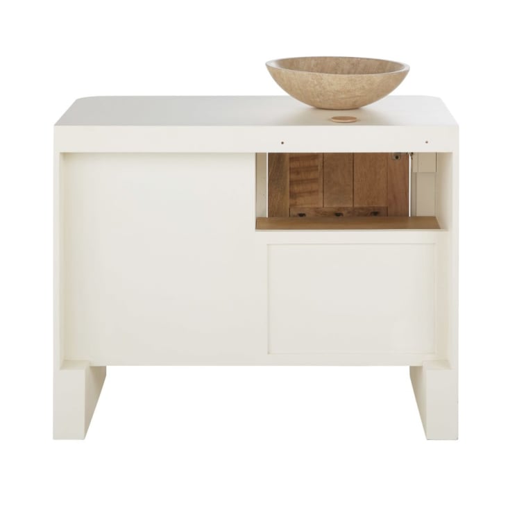 Maisons du Monde Sartene - Mueble de madera de mango beige y blanco crema para 1 lavabo Liquidación
