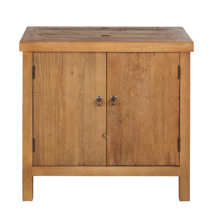 Maisons du Monde Lotus - Mueble de lavabo de olmo reciclado y piedra azul Limitado a 3 días