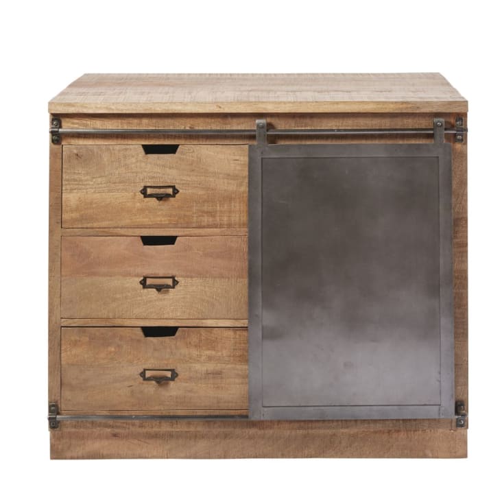 Maisons du Monde Melchior - Mueble bajo de cocina con 3 cajones y 1 puerta de mango macizo Precios de Black Friday