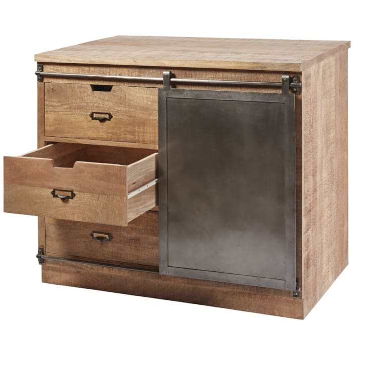 Maisons du Monde Melchior - Mueble bajo de cocina con 3 cajones y 1 puerta de mango macizo Precios de Black Friday