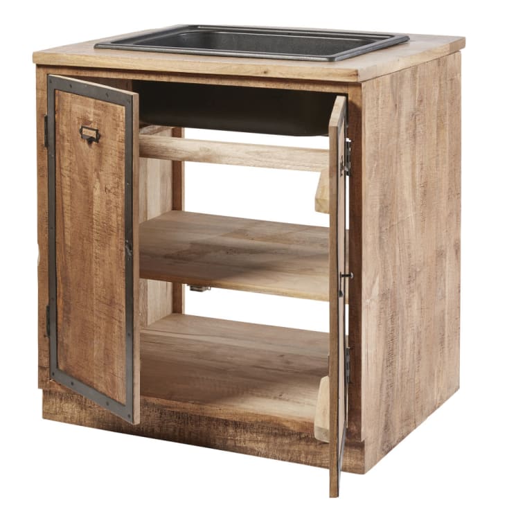 Maisons du Monde Melchior - Mueble bajo de cocina con fregadero con 2 puertas de mango macizo En oferta