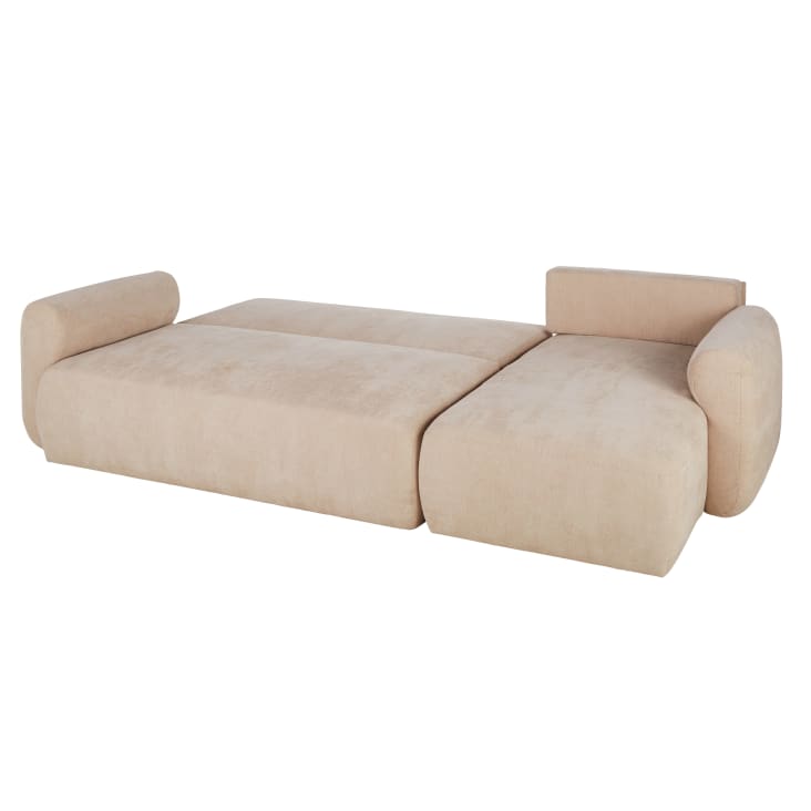 Maisons du Monde Bump - Sofá rinconera de 3/4 plazas de tela reciclada beige Ofertas de temporada