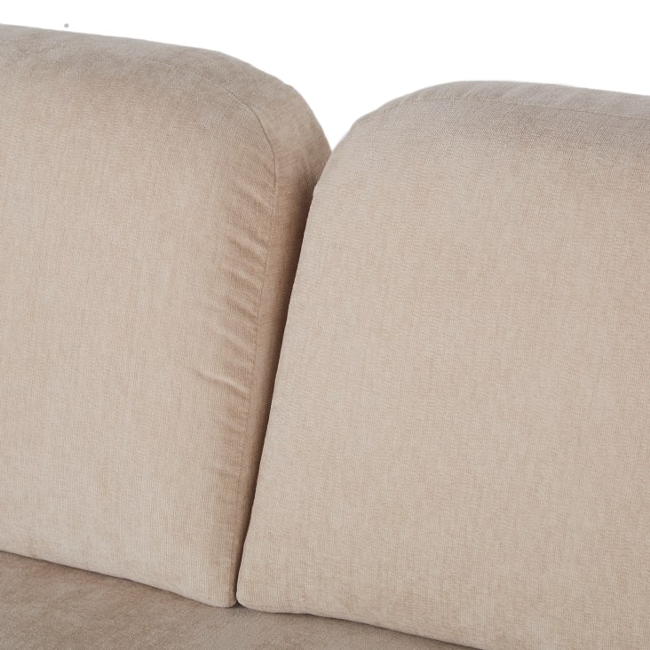 Maisons du Monde Bump - Sofá rinconera de 3/4 plazas de tela reciclada beige Ofertas de temporada