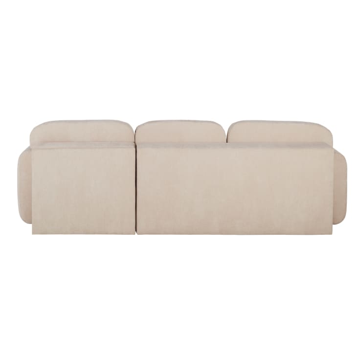 Maisons du Monde Bump - Sofá rinconera de 3/4 plazas de tela reciclada beige Ofertas de temporada