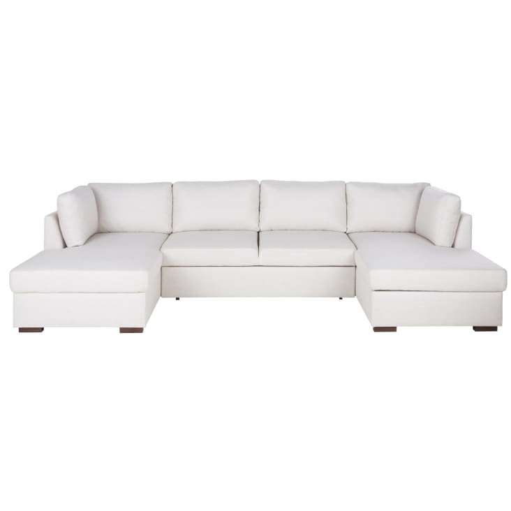 Maisons du Monde Times square - Sofá rinconera de tela beige