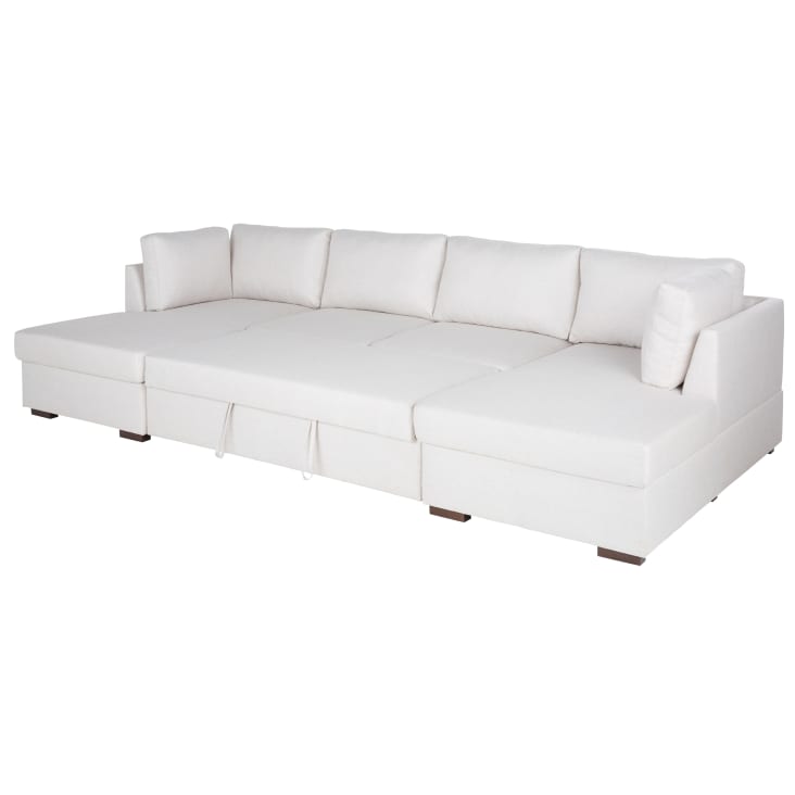 Maisons du Monde Times square - Sofá rinconera de tela beige Devoluciones gratuitas