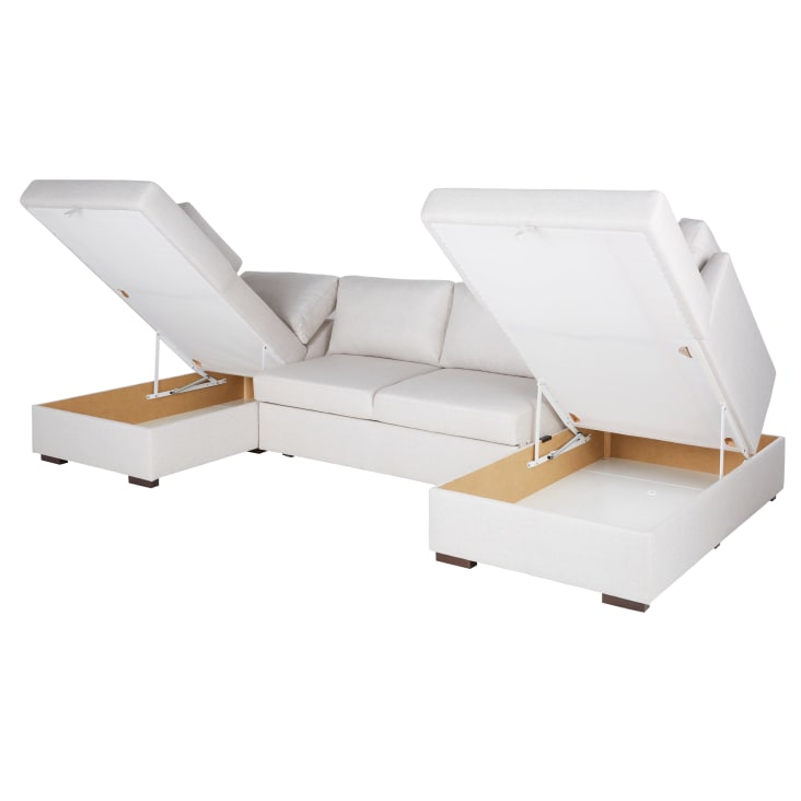 Maisons du Monde Times square - Sofá rinconera de tela beige Devoluciones gratuitas
