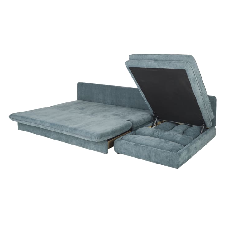 Maisons du Monde Clio - Sofá rinconera de 3/4 plazas de tela reciclada azul En línea