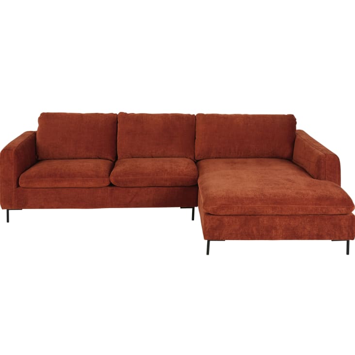 Maisons du Monde City - Sofá esquinero derecha de 4/5 plazas naranja tostado