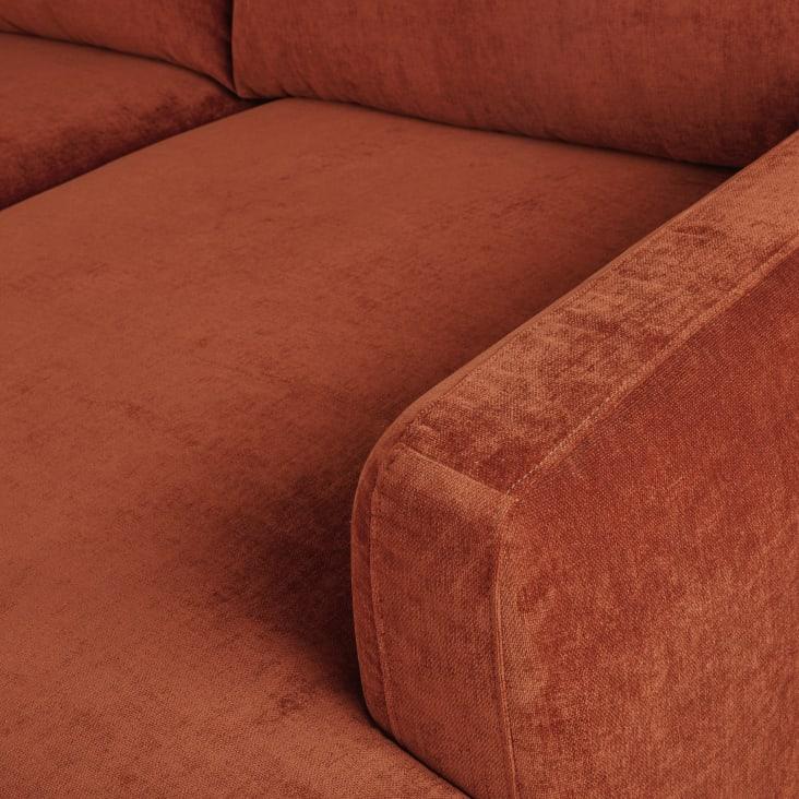 Maisons du Monde City - Sofá esquinero derecha de 4/5 plazas naranja tostado Venta caliente