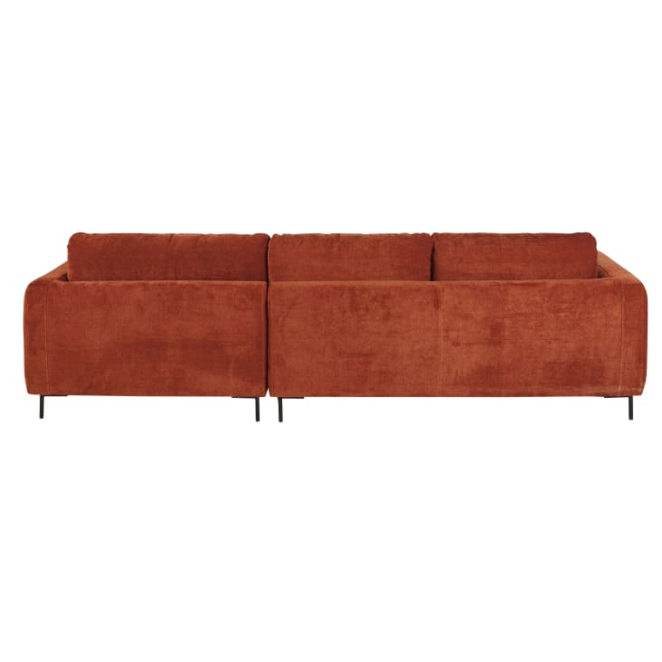 Maisons du Monde City - Sofá esquinero derecha de 4/5 plazas naranja tostado Venta caliente