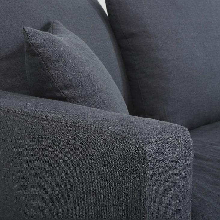 Maisons du Monde Celestin - Sofá esquinero izquierdo de 5 plazas de lino gris antracita Descuento