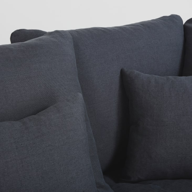 Maisons du Monde Celestin - Sofá esquinero izquierdo de 5 plazas de lino gris antracita Descuento