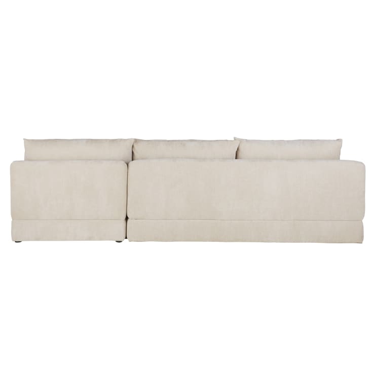 Maisons du Monde Clio - Sofá rinconera de 3/4 plazas de tela reciclada beige Tienda
